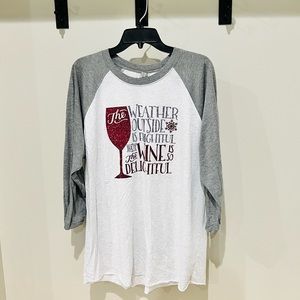 Glittery Holiday Baseball Style Tee